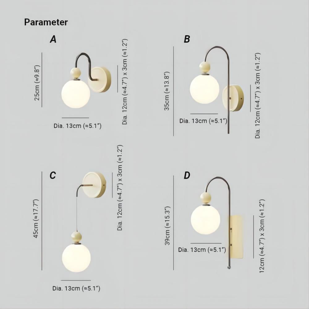 Morandi Moderna LED Aplique de Pared Rojo/Café